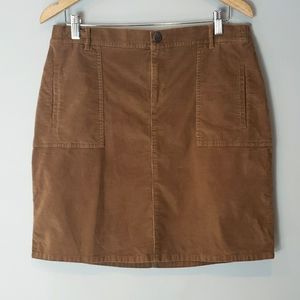 J Jill Acorn Brown Corduroy Pencil Skirt Womens Size MP